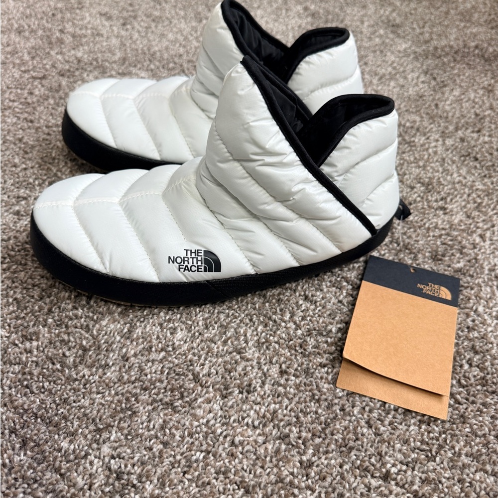 The North Face White Quilted Booties